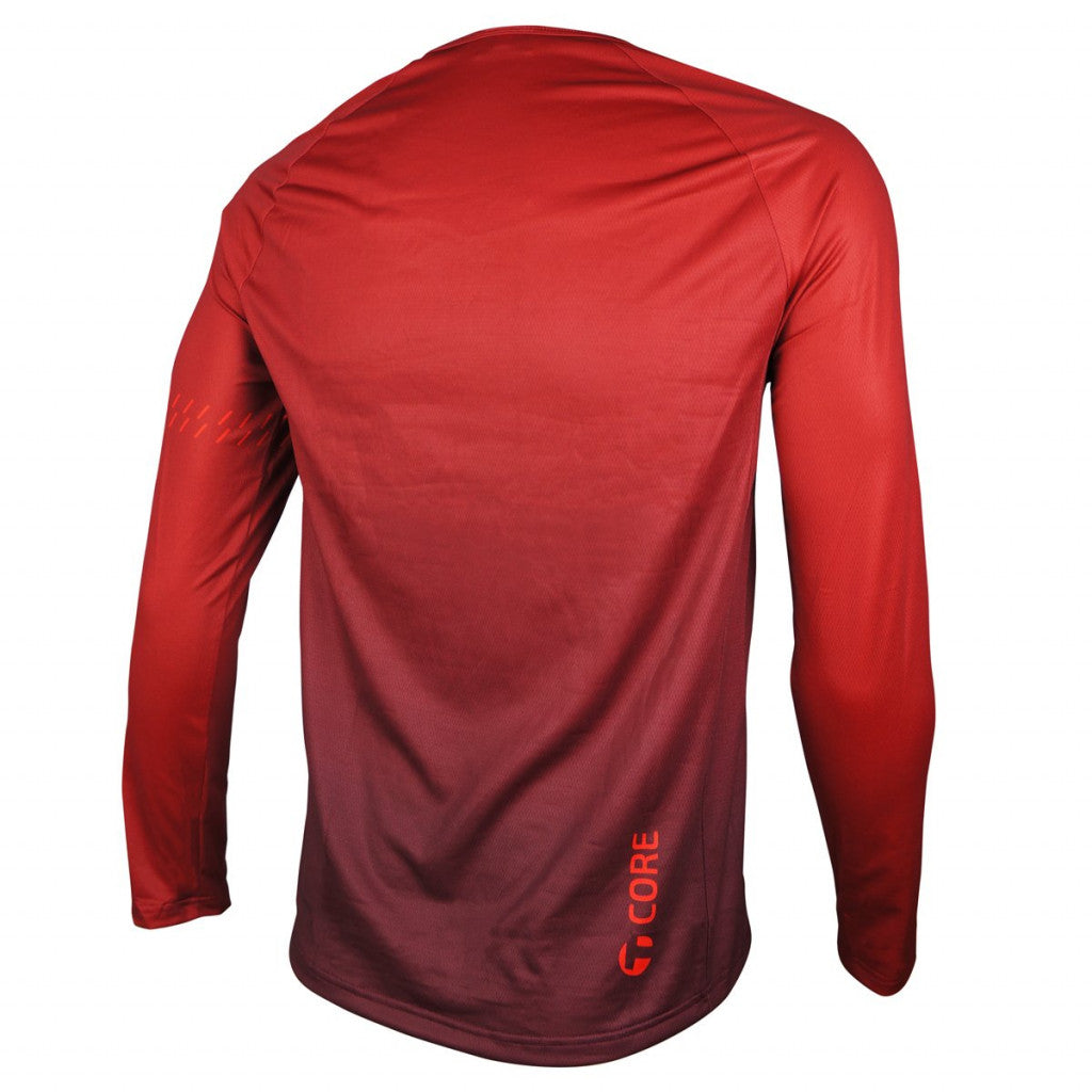 Core Long Sleeve Running Shirt Red - Mangata Sport - Tineli Swim Bike Run Triathlon