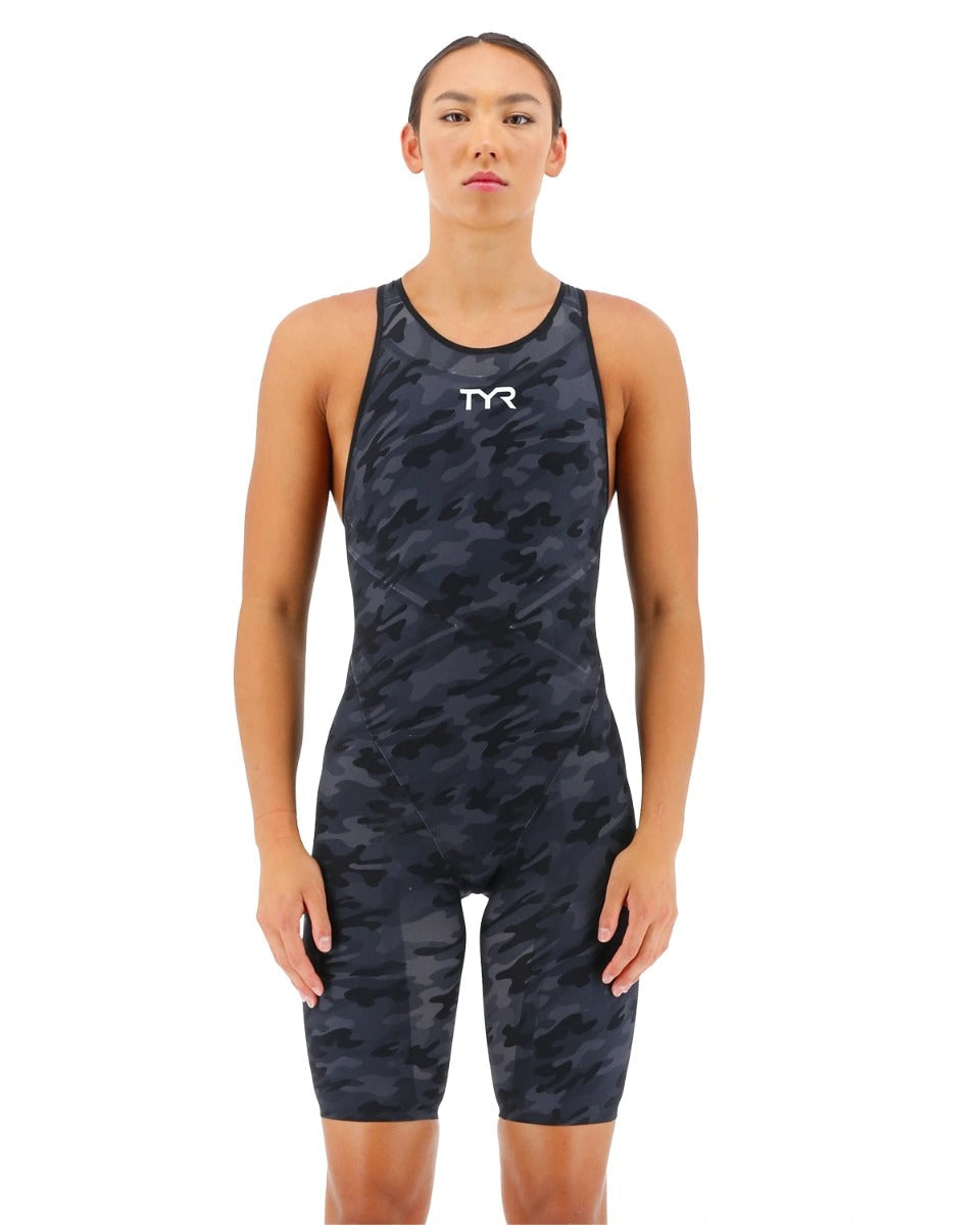 TYR Women s Black Camo Venzo Open Back Swimsuit